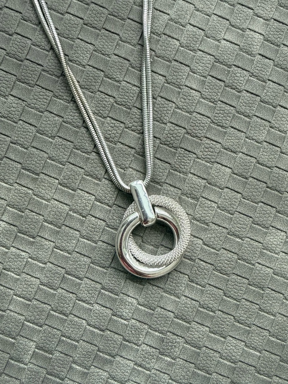 Dana Buchman Silver Double-Ring Pendant Necklace‎